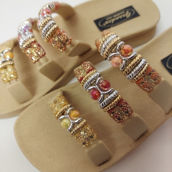 Grandco Sandals Slide Bling Color Beads Boho Dressy Flip Flops Beach Pool Sz 6 - Picture 7 of 10
